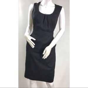 Tahari Black Linen Blend Sleeveless Sheath Dress S
